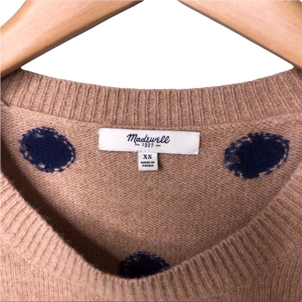 Madewell Dotted Crewneck Merino Wool Sweater Polka Dots Size XS Style AG265 - Picture 8 of 9